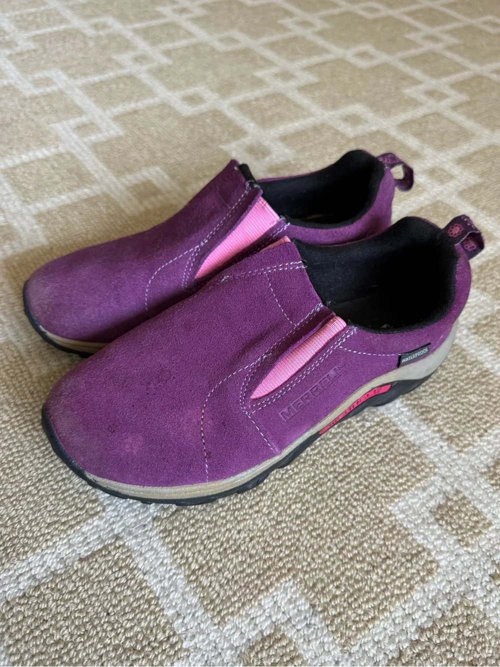 Merrell Kids Jungle Moc Frosty Waterproof Slip On Shoes Wineberry Girls 3.5